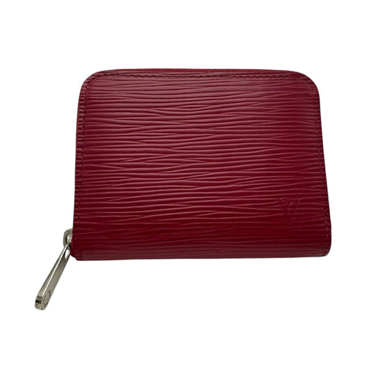 LOUIS VUITTON Coin case M60383 Epi Leather Red Coin case Epi Zip around purse Women Used Authentic