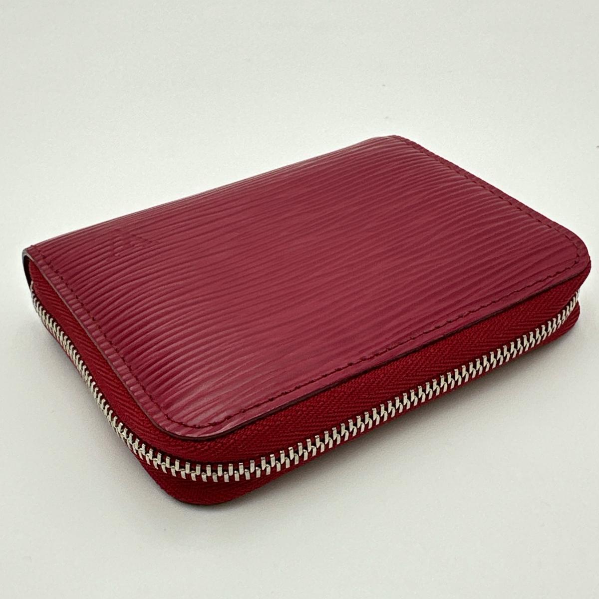 LOUIS VUITTON Coin case M60383 Epi Leather Red Coin case Epi Zip around purse Women Used Authentic