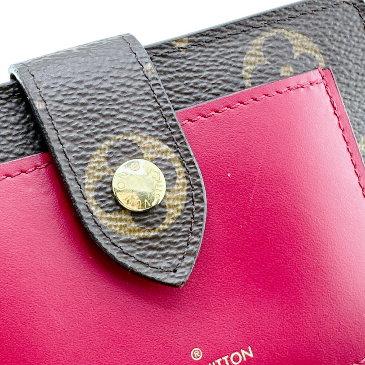 LOUIS VUITTON Bifold Wallet M69433 Monogram canvas Fuchsia Bifold Wallet Monogram Portefeuille Juliet Women Used Authentic