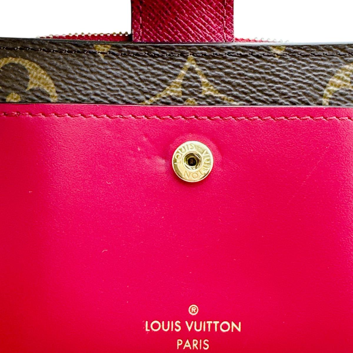 LOUIS VUITTON Bifold Wallet M69433 Monogram canvas Fuchsia Bifold Wallet Monogram Portefeuille Juliet Women Used Authentic