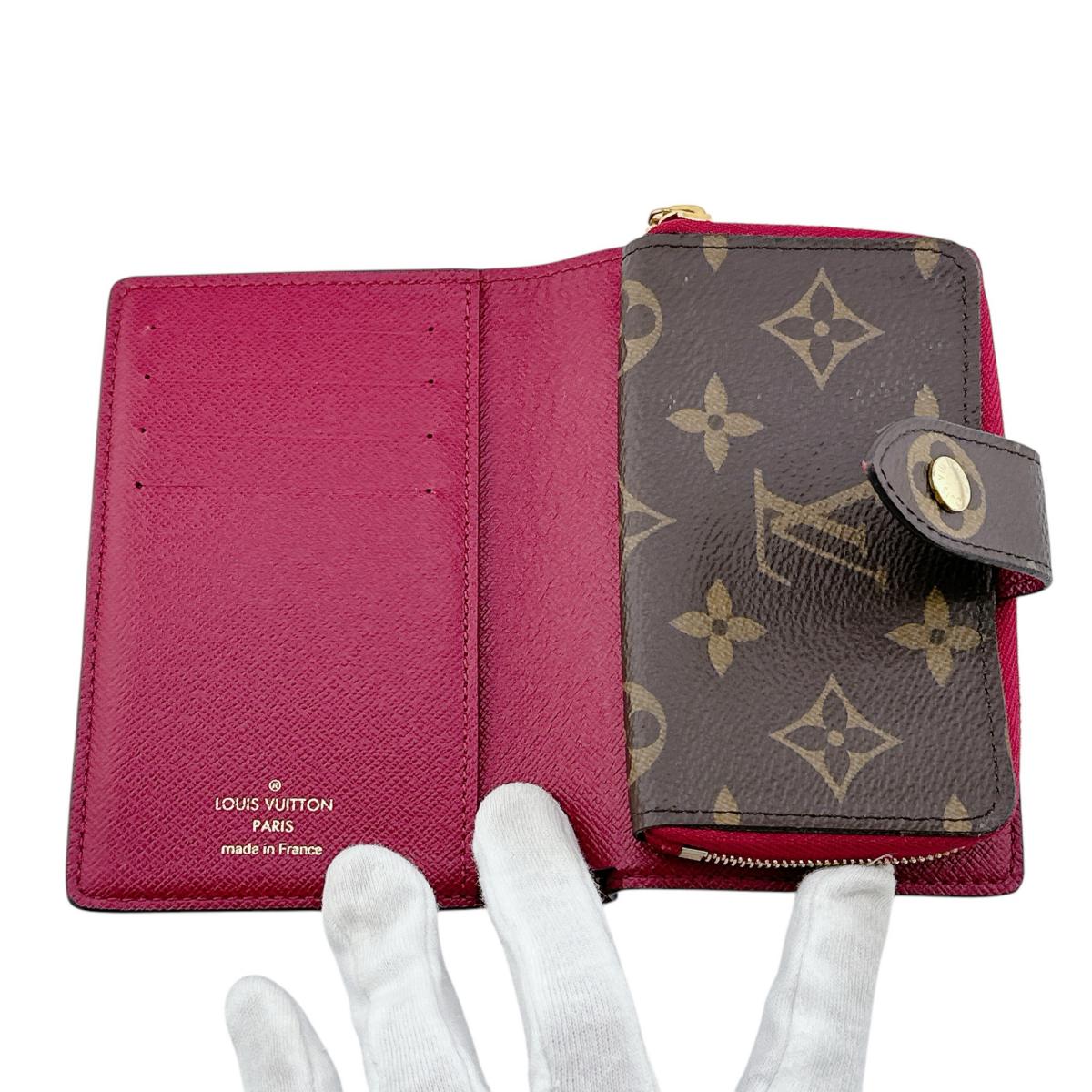 LOUIS VUITTON Bifold Wallet M69433 Monogram canvas Fuchsia Bifold Wallet Monogram Portefeuille Juliet Women Used Authentic