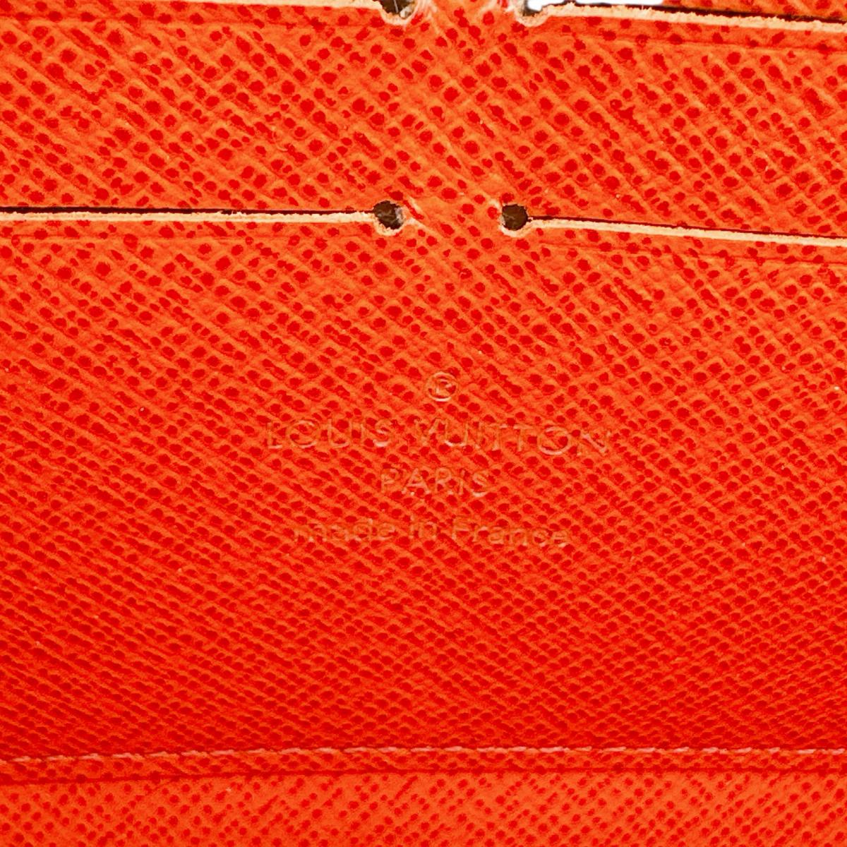 LOUIS VUITTON Long Wallet Purse M60310 Epi Leather Orange Zip Around Epi Zippy wallet Women Used Authentic
