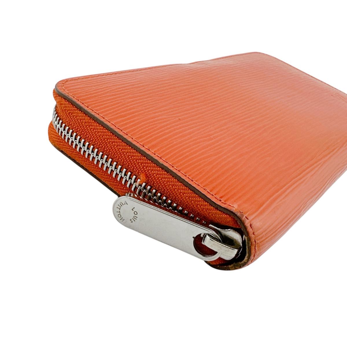 LOUIS VUITTON Long Wallet Purse M60310 Epi Leather Orange Zip Around Epi Zippy wallet Women Used Authentic