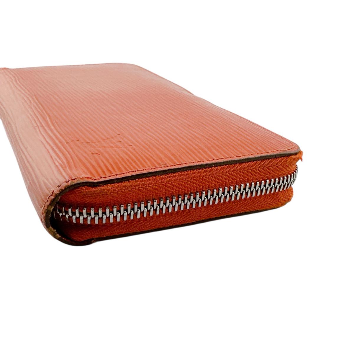 LOUIS VUITTON Long Wallet Purse M60310 Epi Leather Orange Zip Around Epi Zippy wallet Women Used Authentic