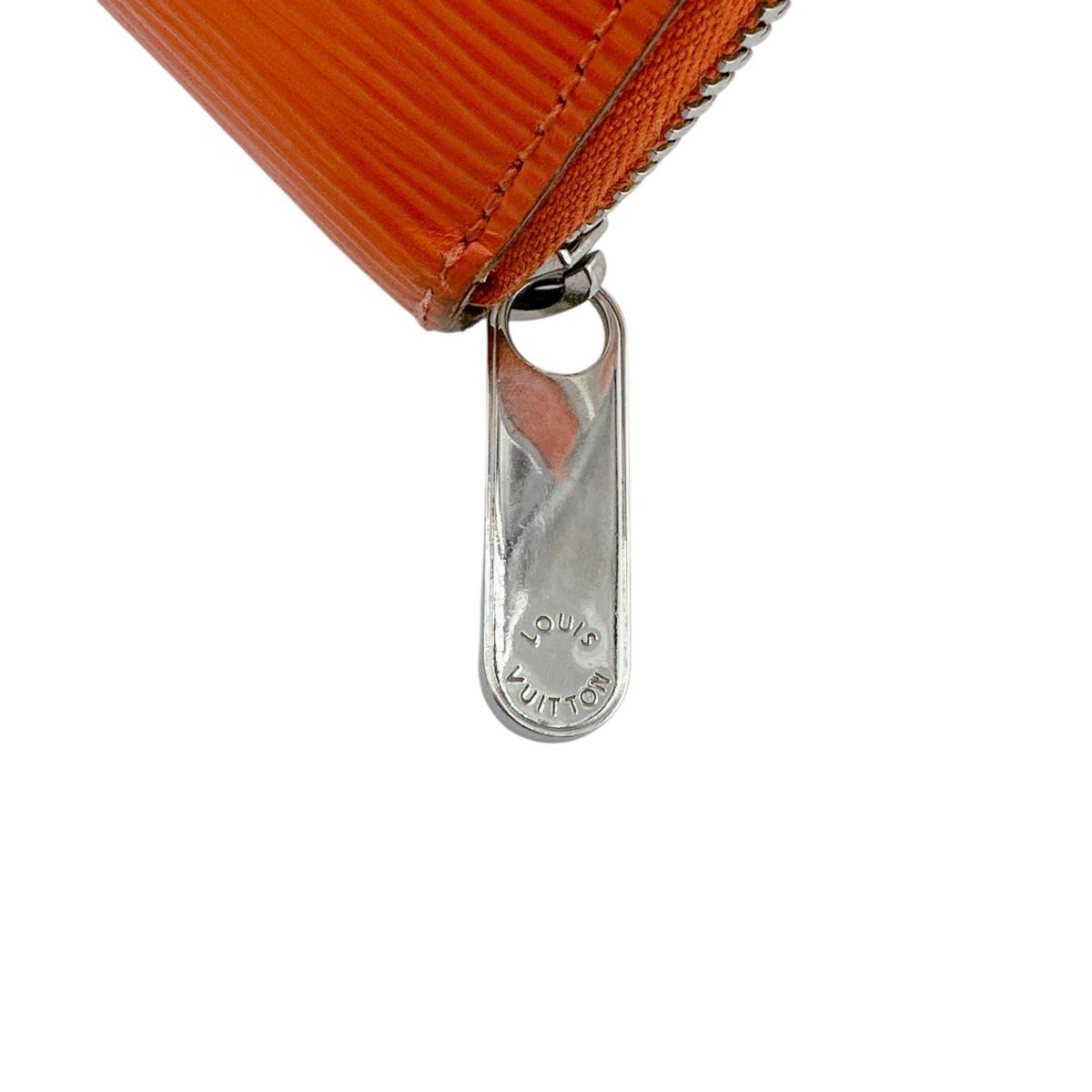 LOUIS VUITTON Long Wallet Purse M60310 Epi Leather Orange Zip Around Epi Zippy wallet Women Used Authentic