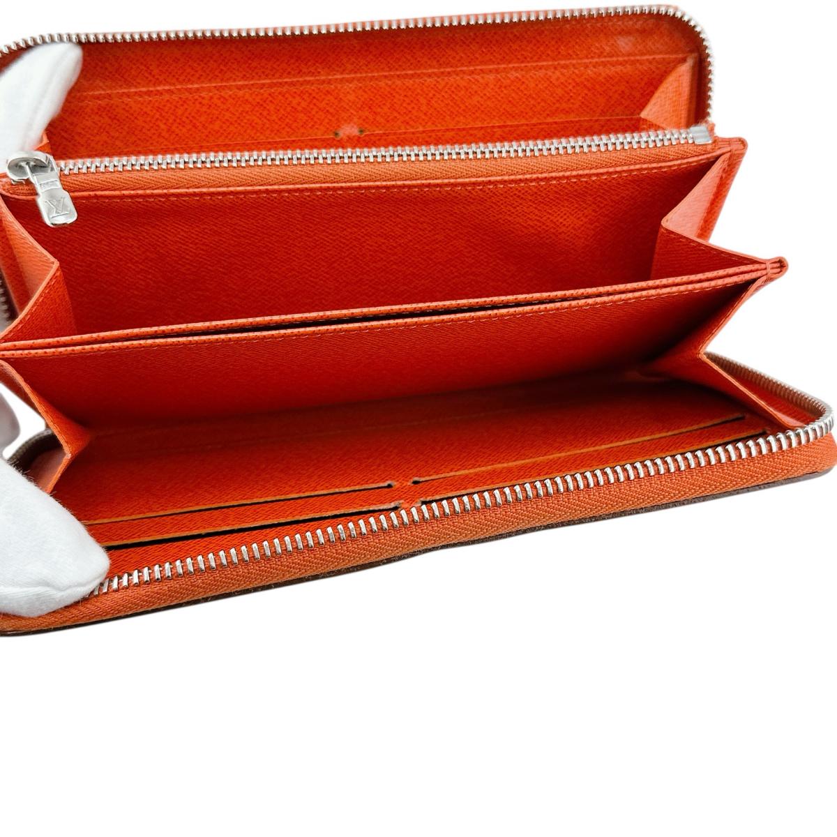 LOUIS VUITTON Long Wallet Purse M60310 Epi Leather Orange Zip Around Epi Zippy wallet Women Used Authentic