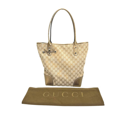 GUCCI Tote Bag 181779 GG canvas beige Handbag canvas Women Used Authentic