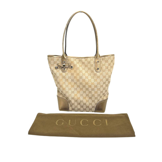 GUCCI Tote Bag 181779 GG canvas beige Handbag canvas Women Used Authentic