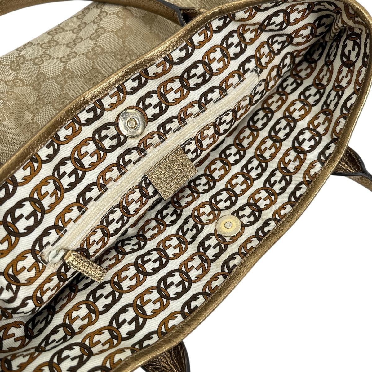 GUCCI Tote Bag 181779 GG canvas beige Handbag canvas Women Used Authentic