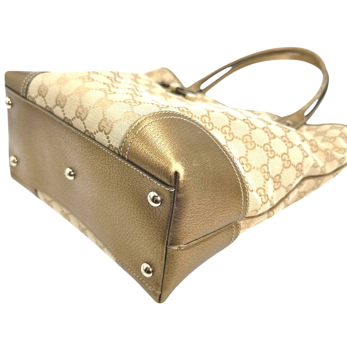 GUCCI Tote Bag 181779 GG canvas beige Handbag canvas Women Used Authentic
