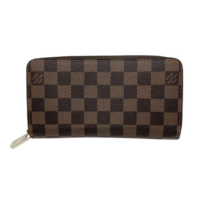 LOUIS VUITTON Long Wallet Purse N41661 Damier canvas Brown Long Wallet Purse Damier Zippy wallet unisex(Unisex) Used Authentic