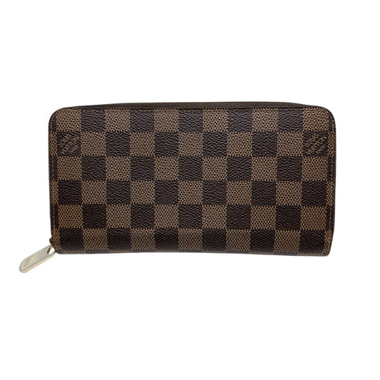 LOUIS VUITTON Long Wallet Purse N41661 Damier canvas Brown Long Wallet Purse Damier Zippy wallet unisex(Unisex) Used Authentic