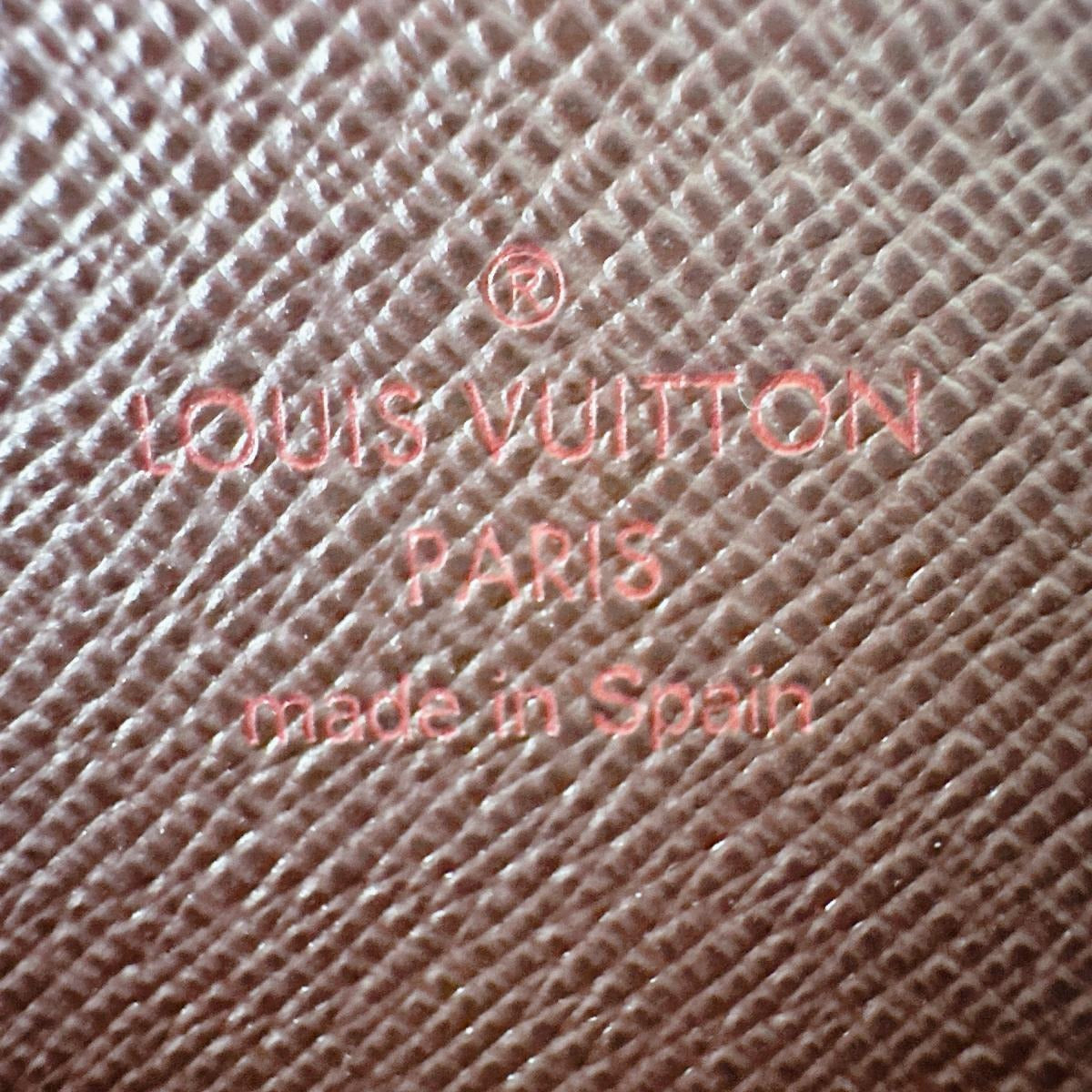 LOUIS VUITTON Long Wallet Purse N41661 Damier canvas Brown Long Wallet Purse Damier Zippy wallet unisex(Unisex) Used Authentic