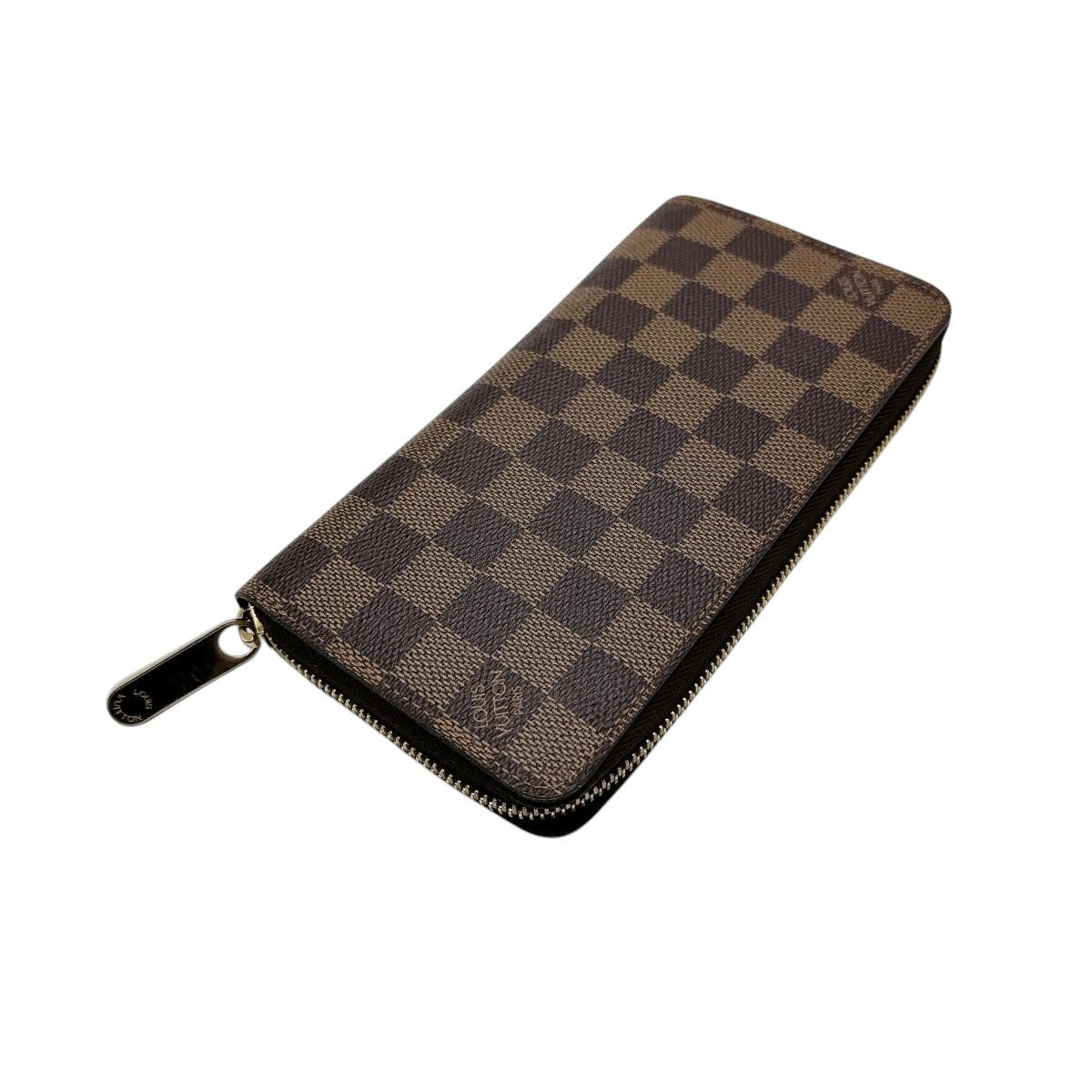 LOUIS VUITTON Long Wallet Purse N41661 Damier canvas Brown Long Wallet Purse Damier Zippy wallet unisex(Unisex) Used Authentic