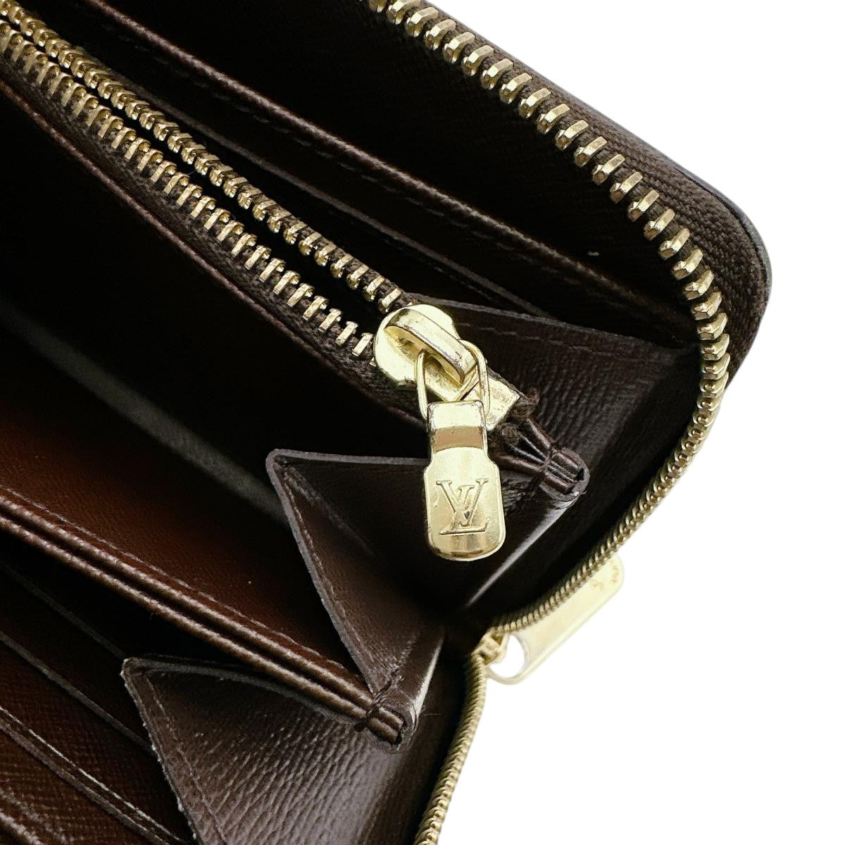 LOUIS VUITTON Long Wallet Purse N41661 Damier canvas Brown Long Wallet Purse Damier Zippy wallet unisex(Unisex) Used Authentic