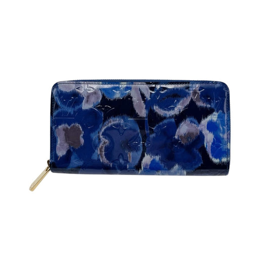 LOUIS VUITTON Long Wallet Purse M90018 Monogram Vernis blue Long Wallet Purse Monogram Vernis Ikat flower unisex(Unisex) Used Authentic