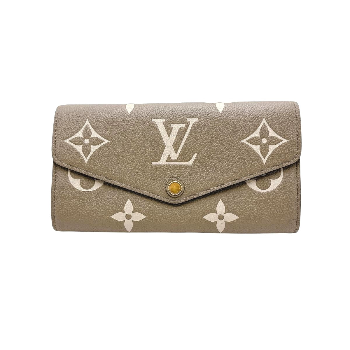 LOUIS VUITTON Long Wallet Purse M81049 Monogram Ann Platt beige Flap-type long wallet Monogram Ann Platt Portefeuille Sara Women Used Authentic
