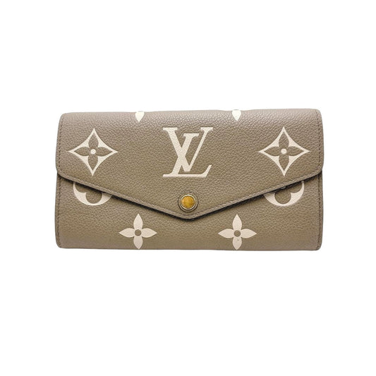 LOUIS VUITTON Long Wallet Purse M81049 Monogram Ann Platt beige Flap-type long wallet Monogram Ann Platt Portefeuille Sara Women Used Authentic