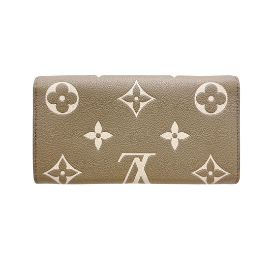 LOUIS VUITTON Long Wallet Purse M81049 Monogram Ann Platt beige Flap-type long wallet Monogram Ann Platt Portefeuille Sara Women Used Authentic