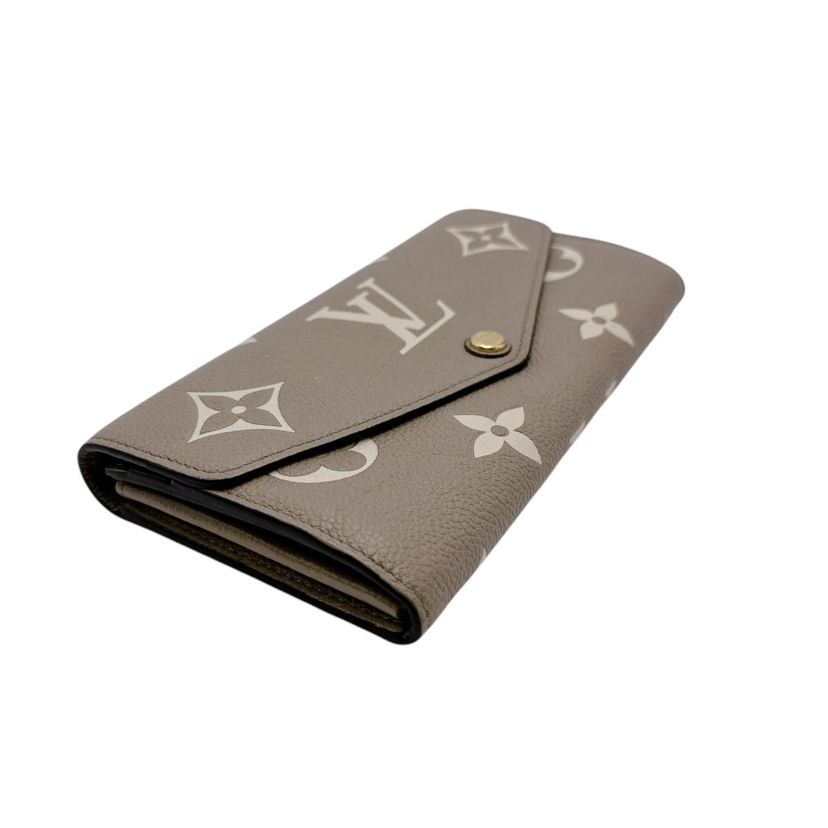 LOUIS VUITTON Long Wallet Purse M81049 Monogram Ann Platt beige Flap-type long wallet Monogram Ann Platt Portefeuille Sara Women Used Authentic