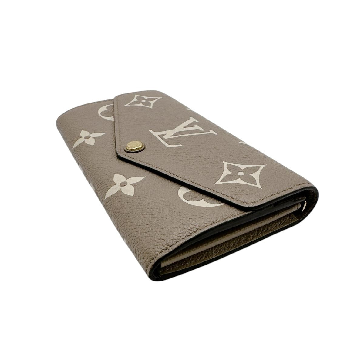 LOUIS VUITTON Long Wallet Purse M81049 Monogram Ann Platt beige Flap-type long wallet Monogram Ann Platt Portefeuille Sara Women Used Authentic