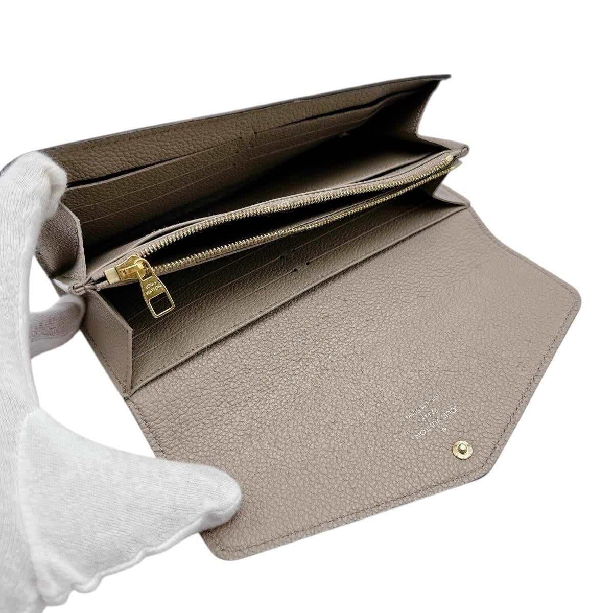 LOUIS VUITTON Long Wallet Purse M81049 Monogram Ann Platt beige Flap-type long wallet Monogram Ann Platt Portefeuille Sara Women Used Authentic