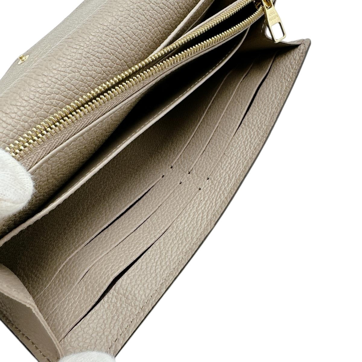 LOUIS VUITTON Long Wallet Purse M81049 Monogram Ann Platt beige Flap-type long wallet Monogram Ann Platt Portefeuille Sara Women Used Authentic