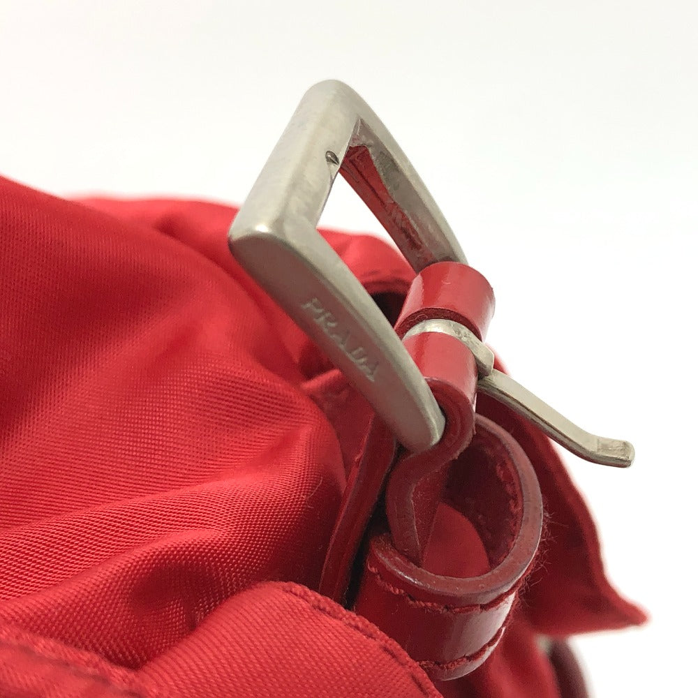 PRADA Backpack Nylon Red With logo Women Used Authentic
