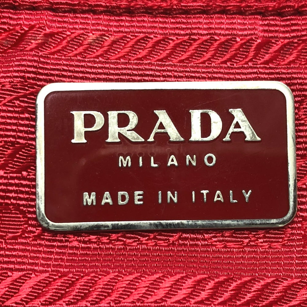 PRADA Backpack Nylon Red With logo Women Used Authentic