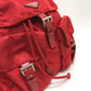 PRADA Backpack Nylon Red With logo Women Used Authentic