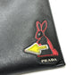 PRADA Clutch bag 2NG001 Safiano leather black logo rabbit mens Used Authentic