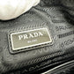 PRADA Clutch bag 2VN014 leather black triangle plate