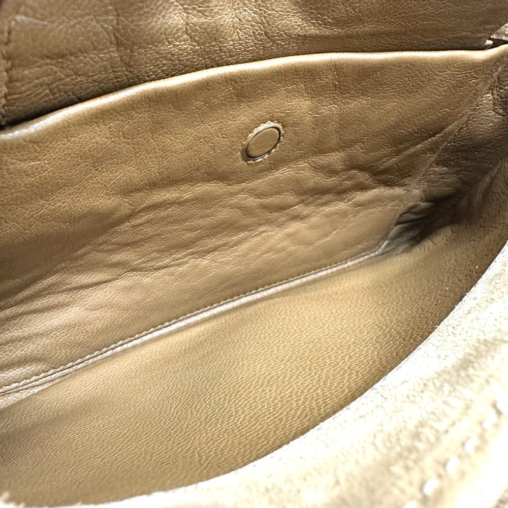 PRADA Shoulder Bag 1BD009 suede Brown logo