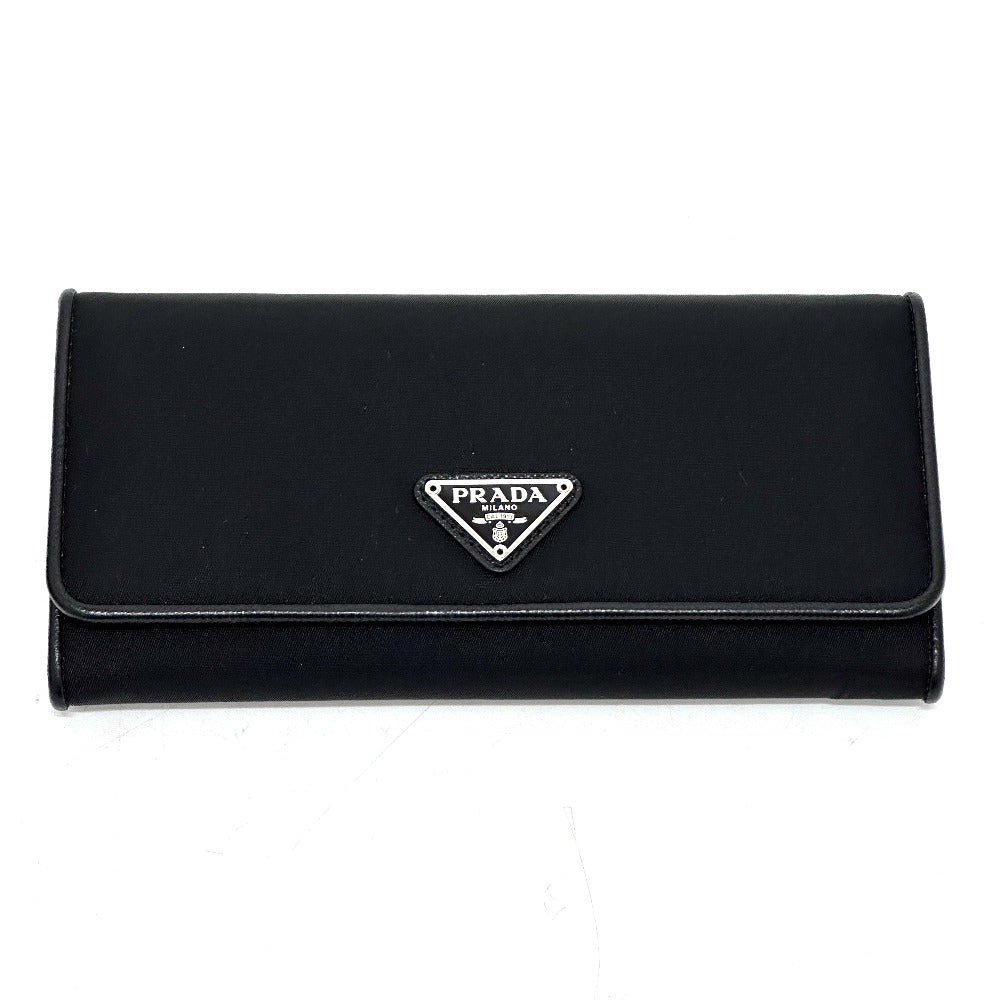 PRADA Folded wallet 1MH132 Nylon black Triangle logo plate