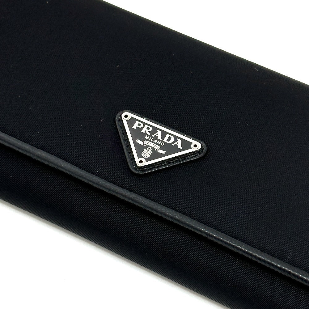PRADA Folded wallet 1MH132 Nylon black Triangle logo plate