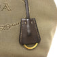 PRADA Handbag 1BA172 Nylon jacquard / leather khaki Logo jacquard Women Used Authentic