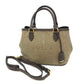 PRADA Handbag 1BA172 Nylon jacquard / leather khaki Logo jacquard Women Used Authentic