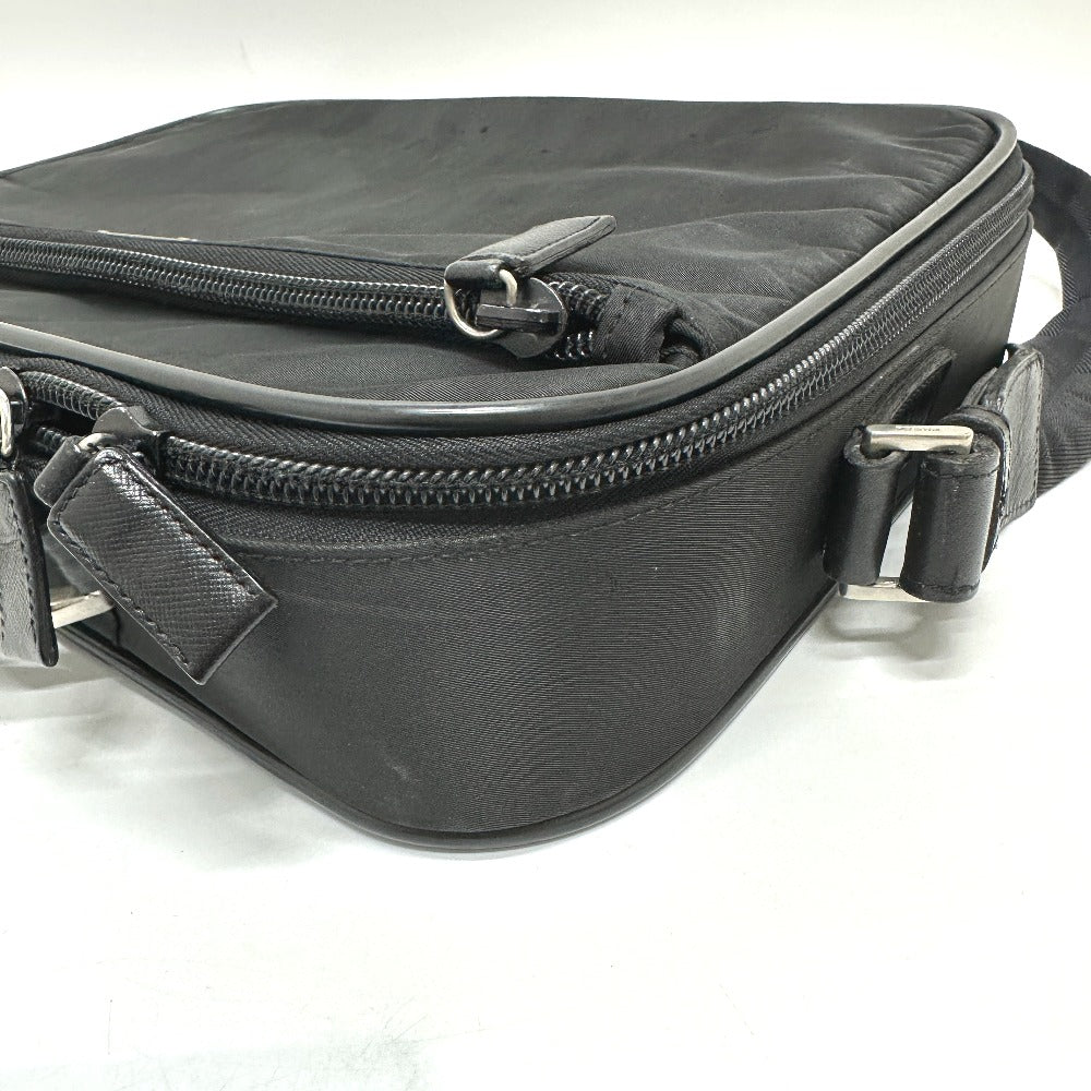 PRADA Business bag V147S Nylon black triangle plate
