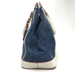 PRADA Handbag BN2441 Cotton denim / leather blue logo Women Used Authentic