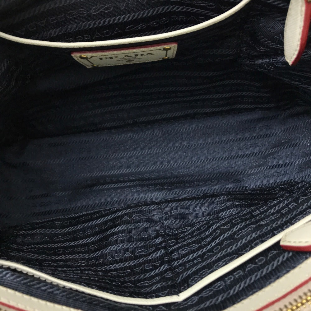 PRADA Handbag BN2441 Cotton denim / leather blue logo Women Used Authentic