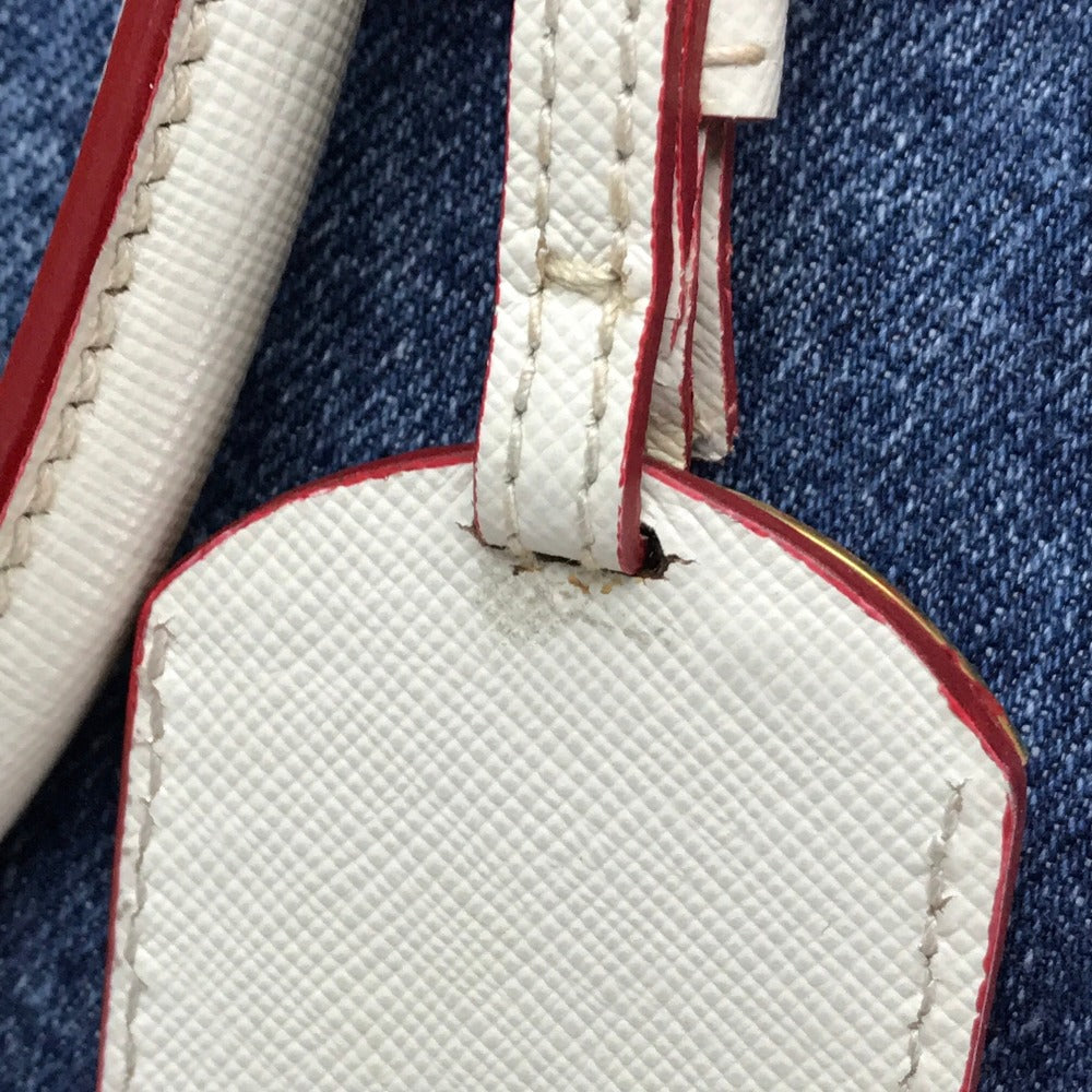 PRADA Handbag BN2441 Cotton denim / leather blue logo Women Used Authentic