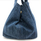 PRADA Handbag B1877B denim denim blue Canapa Women Used Authentic