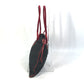 PRADA Handbag Patent leather, nylon, velour black By color logo drawstring bag triangle logo triangular logo plate Women Used Authentic