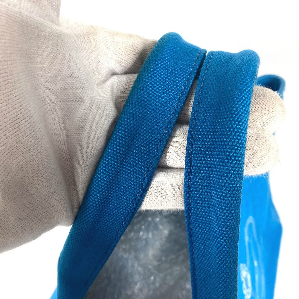PRADA Tote Bag canvas blue Canapa logo Women Used Authentic