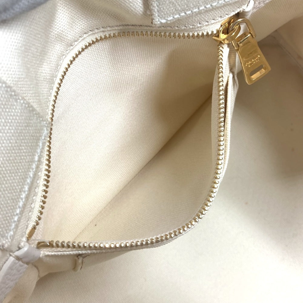 PRADA Tote Bag BN1877 canvas White type Canapa Women Used Authentic