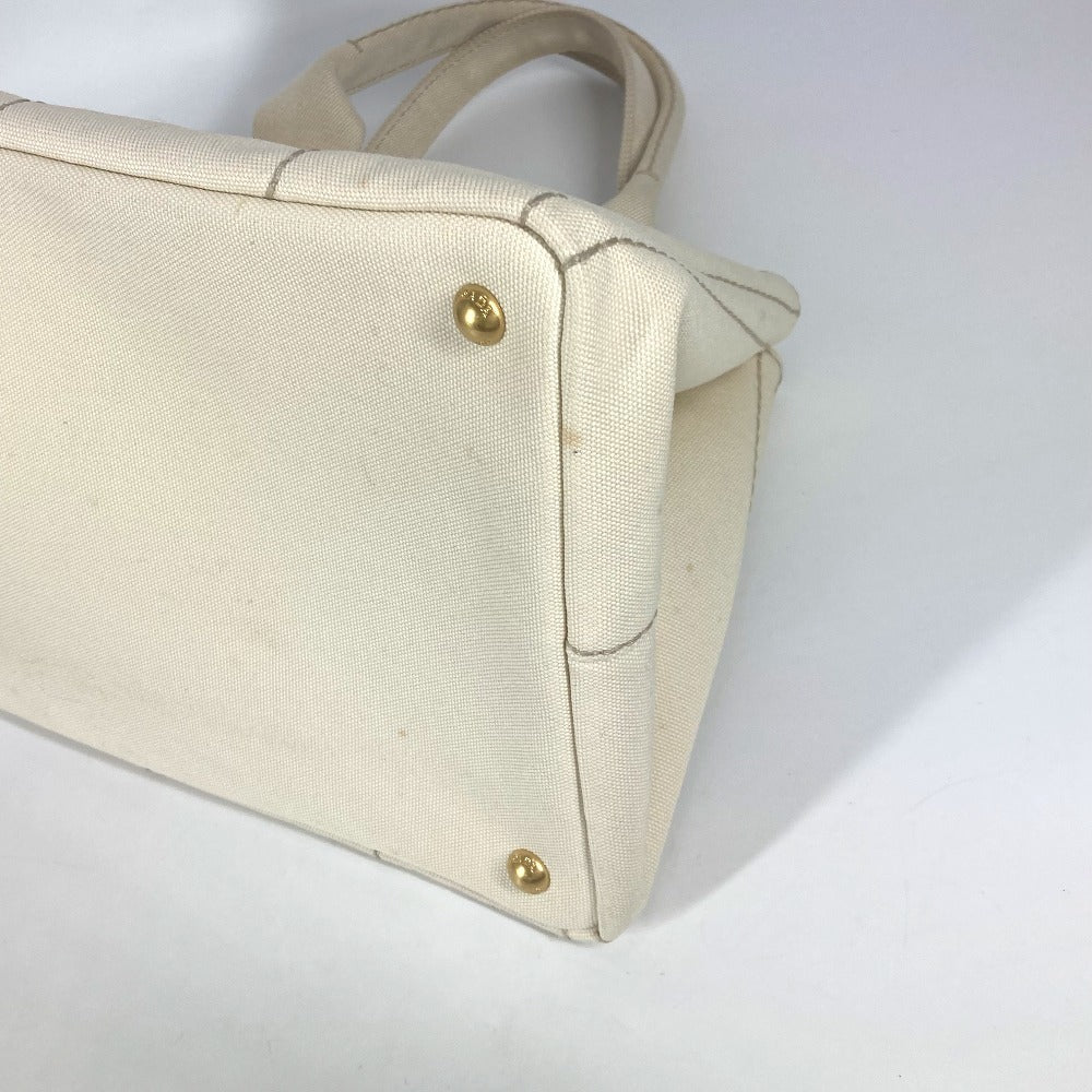 PRADA Tote Bag BN1877 canvas White type Canapa Women Used Authentic