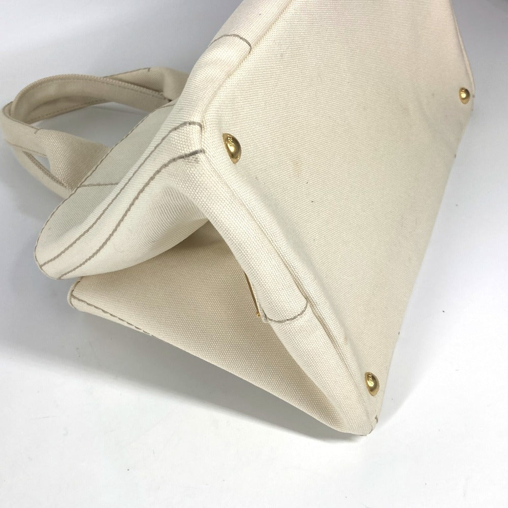 PRADA Tote Bag BN1877 canvas White type Canapa Women Used Authentic