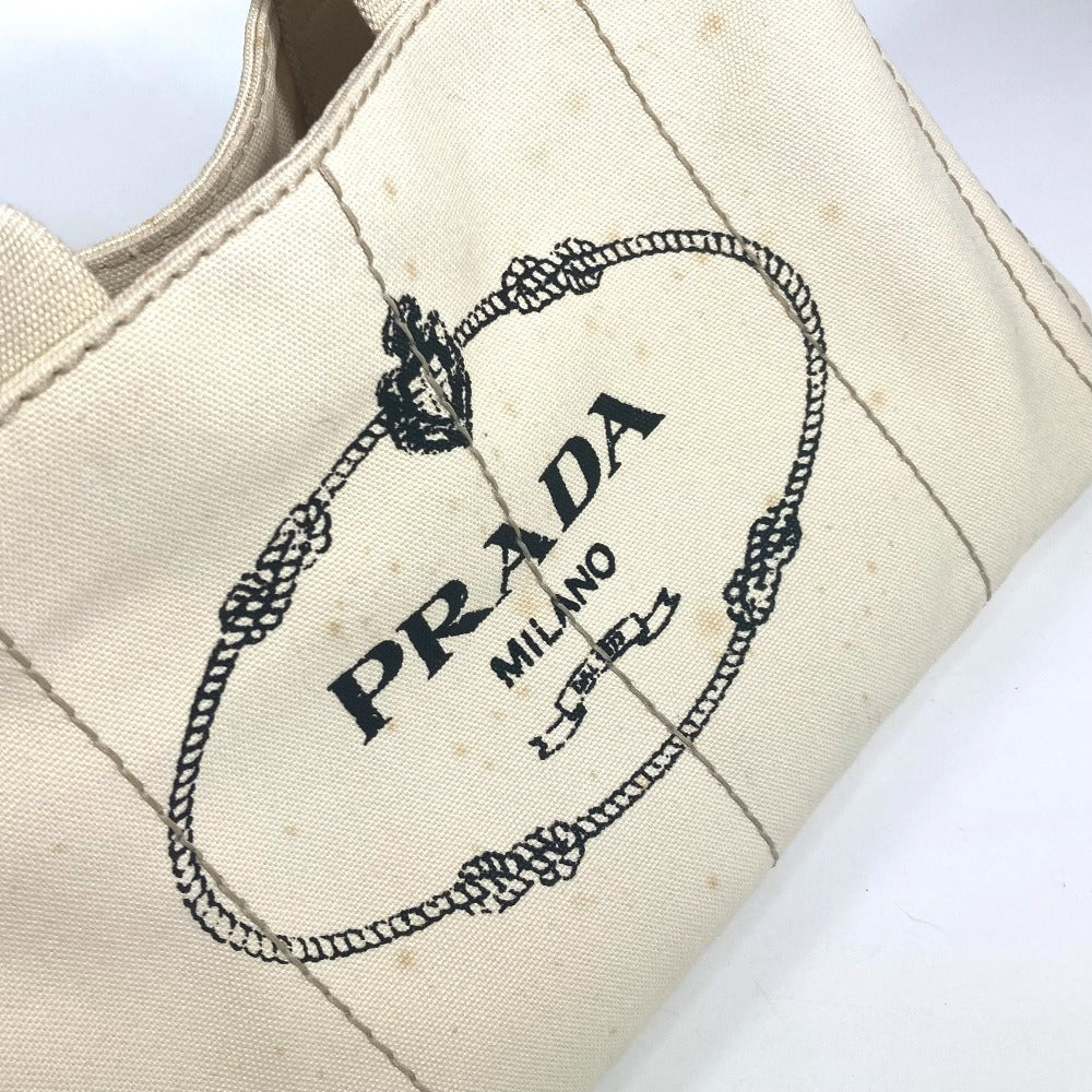 PRADA Tote Bag BN1877 canvas White type Canapa Women Used Authentic