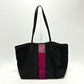 PRADA Tote Bag 1BG065 Nylon, Velour black Kaye trompe l'oeil Women Used Authentic