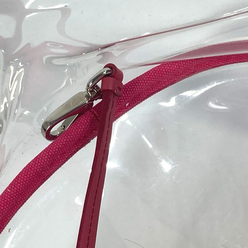PRADA Tote Bag Plastics pink beach bag with pouch logo Canapa